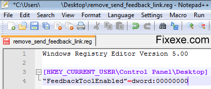 send feedback link Remove the Send Feedback Link from the Title Bar in Windows 7