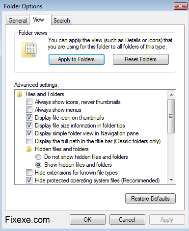 Folder Options