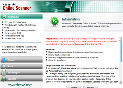 Kasperksy Online Scan