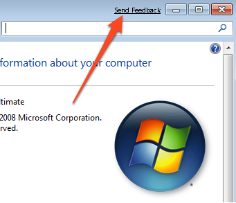 Send Feedback in Windows 7